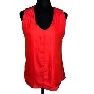 Amichi Vibrant Red Orange Sleeveless Blouse